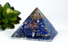 The Cosmic Connect Feng Shui Lapis Lazuli 2-Inch Crystal Pyramid Vastu for Good Luck | Natural Lapis Lazuli Stone Pyramid for Charm, Positive Energy Meditation