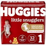 Huggies Little Snugglers Baby Diapers, Size 1 (Up to 14 lb.), Jumbo Pack, 32 Count (Packaging May Vary)