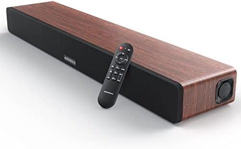 Sound Bar Wooden MEREDO Soundbar for TV with Built-in Subwoofer 165W 2.1CH with ARC Cable 5 EQ Mode (Adjust Bass & Treble) BT 5.0/Optical/AUX for Home Theater- 31 inch, D47 Plus