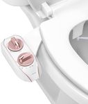 LUXE Bidet NEO 120 Plus - Patented Bidet Attachment for Toilet Seat, Innovative Hinges to Clean, Slide-in Easy Install, Advanced 360° Self-Clean, Single Nozzle, Rear Wash (Rose Gold)