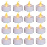 Battery Operated Flameless Tea Lights Candles, Realistic Bright Flickering 24 Pack Electric Candle lamp,Long Lasting 100 Hours Warm Yellow Light Bulb,Suitable for Festival, Party, Home Decor