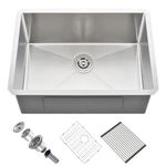 Aschael Undermount Kitchen Sink, 23x18x10 Inch Kitchen Sink 16 Gauge Stainless Steel Sink Single Bowl Kitchen Sinks 10 Inch Deep Kitchen Sink