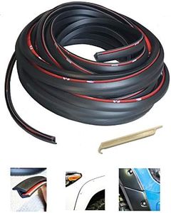 KING FENDER FLARES Edge Trim Rubber Gasket WELTING T-Style 30' FEET - with Alignment Tool for CAR and Truck Wheel Wells - Double Edge - Length 30’ FEET - Automotive Adhesive Tape Bonds to Flare