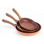 JML Copper Stone Frying Pan Set- 3 x Pans, 20, 24 and 28cm