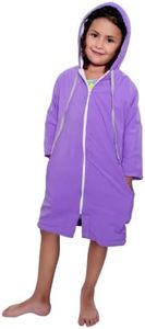 MACAR sport TOWEL swimming parka, waterproof fabric on the outside, dry jacket for kids and adults, Lilac, 14 Years