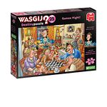 Wasgij Destiny 25, Games Night - 1000 Piece Jigsaw Puzzles for Adults - Colourful, Fun, Challenging & Brainteasing Adults Jigsaw Puzzle - Puzzle the Future - 100% Recycled Cardboard - 1000pcs - Jumbo