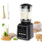 Nut Milk Maker, 1650ML Automatic Soy Milk Maker with Self-Cleaning Function, 24H Smart Timer, 14 Stainless Steel Blades, Non-Stick Materials, Touch Screen, Homemade Plant-Based Milk, Oat, Soy