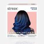 Streax Hair Colour Highlight Kit | Blue Hair Colour, Jersey Blue - Pack of 1 I Enriched with Walnut & Argan Oil I Hair Colour for Women | Rich, vibrant, Easy to use, DIY Application