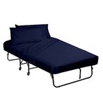 Sheets for Cot Bunk Bed-Cot Size Mattress Sheets-Fitted Cot Sheet Perfect for Narrow Twin/Cot Size/Rv Bunk/Guest Bed Replacement/30 X 75" Mattress/Camping Cot, Navy Blue, Cotton Cot Sheets 4(PCs)