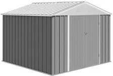 Zstar 7.5 x 8.5 FT Metal Outdoor Storage Shed, Aluminum Waterproof Tool Shed Storage House with Lockable Door Design and Air Vents, Garden Tool Sheds for Backyard Garden Patio Lawn, Grey