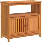 vidaXL Brown Solid Acacia Wood Garden Console Table - Farmhouse-Style Rectangular Storage Table for Indoor and Outdoor Space - Spacious, Sturdy and Durable