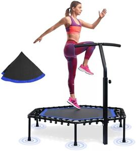 ADVWIN 50" Rebounder Mini Trampoline Australia Fitness Trampolines with Adjustable Handle Bar, Silent Cardio Exercise Trampoline for Adult and Kids Home and Gym