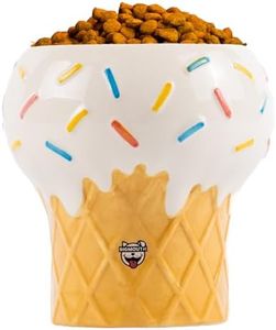 BigMouth Inc Ice Cream Elevated Ceramic Bowl for Cat Food or Dog Food, Cute Raised Food or Water Dish, Fun Pet Supplies for Pet Food