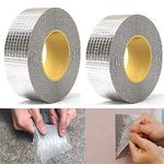 SIXSIGMA® Self Adhesive Heavy Duty Buty Rubber Waterproof Aluminum Foil Tape Ideal for Flashing/Patching and Leak Repair Window and Metal Roof - Pack of 2 (5M, Aluminium)