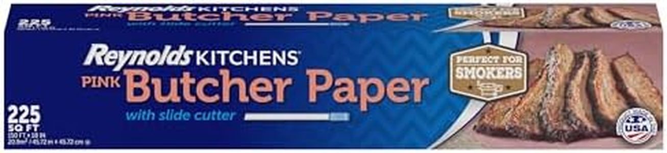 Reynolds Kitchens Butcher Paper for Smoking Meat, 225 Sq Ft Roll with Slide Cutter, Pink