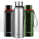 Borosil Hydra Trek 700 ml Stainless Steel Water Bottle | Double Wall Vacuum Insulated Flask | 20 Hours Hot and 24 Hours Cold | Bottle for Office, Gym, School, College | 1 Year Warranty, Silver