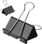 25Pcs Extra Large Binder Clips, Metal Paper Clamps 2 inch, Paper Binder Clips, Black Binder Clips，for Home, School and Office Supplies with Plastic Box (2.00" / 51mm(25 Pcs))