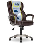 Serta at Home Executive Office Chair, Supple Bonded Leather, Biscuit Brown, 43520