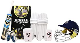 SG Kashmir Eco Cricket Kit for Youth, Size 5 (Ideal for Age Between 9 to 12 Yrs)+Smart Cricket Helmet, Size - Small