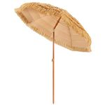 TANGZON 1.9M/2M/2.05M Hawaiian Umbrella, Thatched Folding Tilting Sunshade, Outdoor Portable Easy Set-up 8-Rib Tropical Tiki Hut Parasol for Beach Garden Patio (with Tilting Function, 200 x 206cm)