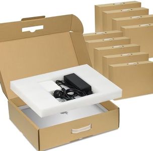 ALASHI 5-Pack Laptop Shipping Box with Protection Foam for up to 17.3 Inches Notebook, Cardboard Laptop Box, Secure Mailer Box, White