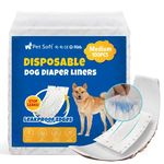 Pet Soft Dog Diaper Liners - Disposable Diaper Pads Fit to Most Washable Dog Diapers & Male Dog Wraps Belly Bands, Super Absorbent for Dog Marking Incontinence Female in Heat, M-100ct