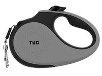 TUG 360° Tangle-Free Retractable Dog Lead for Up to 25 kg Dogs | 5 m Strong Nylon Tape/Ribbon | One-Handed Brake, Pause, Lock (Medium, Grey)