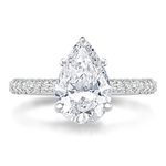 Bo.Dream 2ct/3ct Pear Shaped Cubic Zirconia CZ Engagement Rings Platinum Plated Sterling Silver, gemstone, Cubic Zirconia