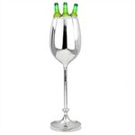 Nagina International Large Champagne Glass Premium Aluminum Free Standing Nickel Plated Wine Chiller | Wine Coolers & Cellar With Ice Bucket | Kitchen & Bar Wares