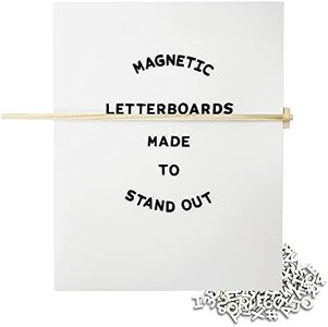 Jut Made Magnetic Letter Board – Changeable Message Sign for Home, Office and Room Décor – 16x20 Inch – White Wood Frame with Black Letters