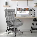 ROSE® Diana Leatherette Executive High Back Revolving Office Chair with Color Options, Integrated Lumbar Support with Comfortable Seating, 1 Year Warranty (Grey)