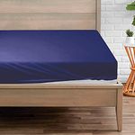 Danny Textiles 400 Thread Count 100% Egyptian Cotton Extra Deep Fitted Sheet Set with 2 x Matching Pillowcases, Super Soft Premium Quality Bed Sheets Set (Navy. Blue, Double)