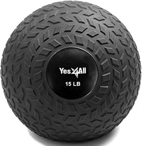 Yes4All 15 lbs Slam Ball for Strength Workout – Slam Medicine Ball (15 lbs, Black)