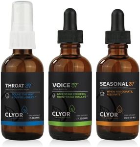 CLYOR Voice37 Singers Voice Remedy, Throat37 Sore Throat Remedy, Seasonal37 Cold Remedy – All Natural Vocal Booster, Sore Throat Remedy, Cold Remedy. Bundle of All 3 Bottles