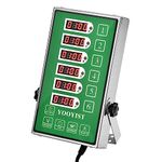 YOOYIST Kitchen Timers for Cooking – 6 Channel Commercial Kitchen Timer Restaurant Kitchen Supplies – Stainless Steel LED Technology Kitchen Timer Digital – Reminder Function, Loud Alarm, Green