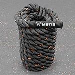 METIS 9m, 12m and 15m Battle Rope – 38mm & 50mm Thick, Premium Quality Weighted Gym Rope for Fitness, Strength Training, CrossFit and More (9m, 38mm)