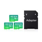 KEXIN 3 Pack Micro SD Card 64GB MicroSDXC with SD Adapter, A1, U3, V30, C10 Micro SD Memory Card TF Card 4K Full HD Video Recording for Camera, Smartphone, Monitor, Drone, Dash Cam, Gopro Green