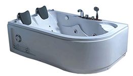 Whirlpool corner bath 170 x 115 cm glass panel, lighting FM Radio Taps 2 person