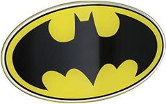 Fan Emblems DC Comics Heroes and Villains Domed Chrome Decal - Classic Logos (Classic Batman Logo (Black-Yellow))