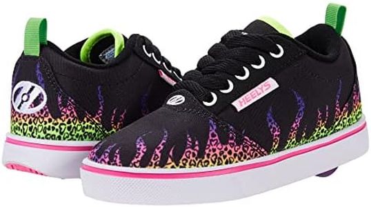 HEELYS Women's Pro20 Prints Skater Shoes (Little Kid/Big Kid/Adult) Black/White/Neon Pink 2 Little Kid M