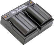 BM Premium 2 Pack of EN-EL15B Batteries and Dual Battery Charger for Nikon Z6, Z7, D780, D850, D7500, 1 V1, D500, D600, D610, D750, D800, D800E, D810, D810A, D7000, D7100, D7200 Digital Cameras