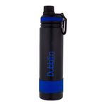 Dubblin Trump Stainless Steel Double Wall Vacuum Insulated BPA Free Water Bottle with Sipper & Anti Skid Bottom,Sports Thermos Flask Keeps Hot 12 Hours, Cold 24 Hours (Blue 750 ML)
