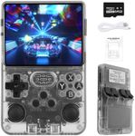 Forlarme R36s Handheld Retro Game Console with Open Source Linux System, 3.5 Inch IPS Screen, 64G TF Card 1500+ Retro Classic Games, Retro Games Console Handheld Emulator Console-Black