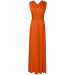 Womens Sexy Convertible Multi Way Wrap Transformer Solid Cocktail Off Shoulder Wedding Bridesmaid Evening Long Maxi Dress Floor Length Bandage Pageant Prom Ball Gowns Orange XL