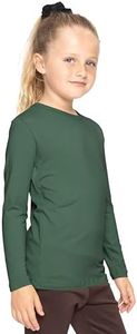 Girl's Long Sleeve Crew Neck Top Hunter Green X-Large