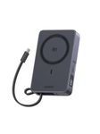 UGREEN MagFlow for MagSafe Power Bank Qi2 25W Wireless Fast Charging 10000mAh Magnetic Portable Charger with Built-in Cable PD 30W Battery Pack Compatible with iPhone Air/17-12 Series, Grey