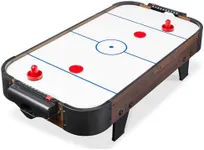 Best Choice Products 40in Portable Tabletop Air Hockey Arcade Table for Game Room w/ 100V Motor, Electric Fan, 2 Strikers, 2 Pucks - Walnut