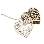 Milisten 10pcs Wooden Hearts with Ropes for DIY Crafts Heart Cutouts Embellishments Wedding Hanging Heart Decorations Ornaments