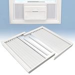 Flamorrow Window Air Conditioner Side Panels with Frame, AC Accordion Filler Kit and Air Conditioner Curtain Replacement for Window AC Units, Fits 10,000 BTU Window Air Conditioners