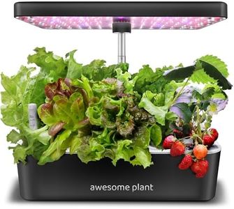 Awesome Plant 14Pro Hydroponics Growing System Kit (14 Pods), Large Indoor Herb Garden Kit with 5L Watertank, LED Grow Light, Perfect Hydroponic Gardening Gifts, Adjustable Height Up to 18.7", Black